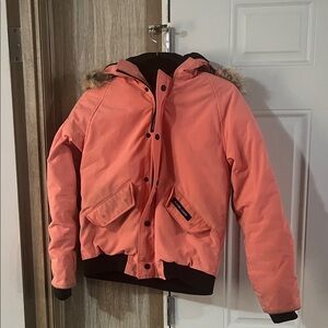 Canada Goose Coral Puffer Jacket with Faux Fur Hood